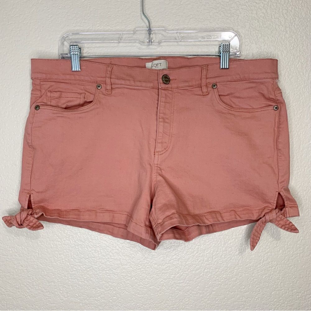 Loft Peach Pink Side Tie Women’s Denim Shorts